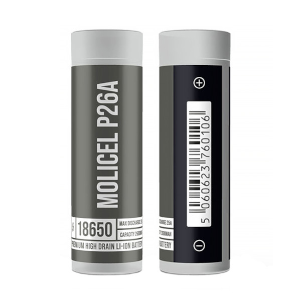 The all-new Molicel P26A 18650 Rechargeable Battery. Now available at Dispergo Vaping.